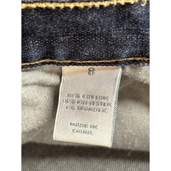 Vintage Y2K Fashion Bug Womens Denim Flare Jeans Size 8 Cotton Blend Dark Wash - Picture 4 of 4